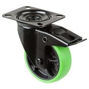 Transport Castor 100mm with Brake 110kg Black/Green