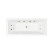 Cubo Double Ended 12 Chrome Jet Whirlpool Bath White 1800mm x 800mm