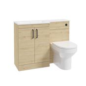 Corta 1100mm LH Combination Two Door Unit Honey Oak-Black Handles