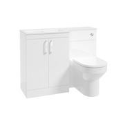 Corta 1100mm LH Combination Two Door Unit Gloss White-Chrome Handles
