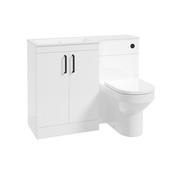 Corta 1100mm LH Combination Two Door Unit Gloss White-Black Handles