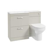 Corta 1100mm LH Combination Two Drawer Unit Whispering Willow-Chrome Handles
