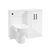 Corta 1000mm RH Combination Two Door Unit Gloss White-Black Handles