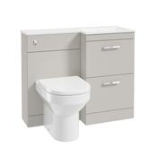 Corta 1000mm RH Combination Two Drawer Unit Morning Mist-Chrome Handles