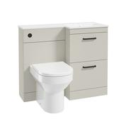 Corta 1000mm RH Combination Two Drawer Unit Whispering Willow-Black Handles