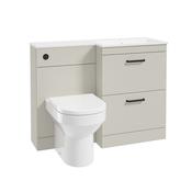 Corta 1100mm RH Combination Two Drawer Unit Whispering Willow-Black Handles