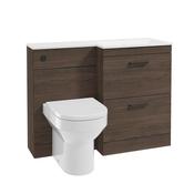 Corta 1100mm RH Combination Two Drawer Unit Sable Ash-Black Handles