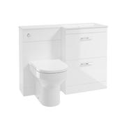 Corta 1100mm RH Combination Two Drawer Unit Gloss White-Chrome Handles