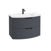 Arc 800mm Wall Hung 2 Drawer Unit Matt Night Sky Blue &amp; Gloss Basin