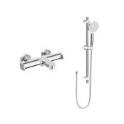 Urban Wall Mounted Thermostatic Bath Shower Mixer &amp; Slide Rail Kit Chrome