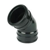 Pipelife 4" Double Socket 15 Degree Soil Bend Black
