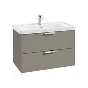 Stockholm 800mm Wall Hung Vanity Unit Khaki Chrome Handles image