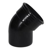Pipelife 4" Single Socket 45 Degree Soil Bend Black