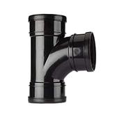 Pipelife 4" Triple Socket 90 Degree Soil Branch Black