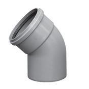 Pipelife 4" Single Socket 45 Degree Soil Bend Grey