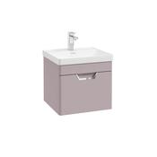 Freya 500mm 1 Drawer Wall Hung Unit Matt Cashmere Pink Brushed Chrome Handle