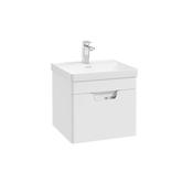 Freya 500mm 1 Drawer Wall Hung Unit Matt White Brushed Chrome Handle