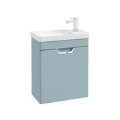 Freya 550mm 1 Door Wall Unit Morning Sky Blue Brushed Chrome Handle