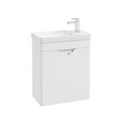 Freya 550mm 1 Door Wall Unit White Brushed Chrome Handle