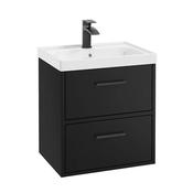 Finland 500mm Vanity Unit Matt Black Matt Black Handle image