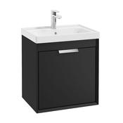 Fjord 500mm Wall Hung 2 Drawer Vanity Unit Matt Black Brushed Chrome Handle image