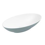 Skal Oval Wash Basin 600mm x 350mm White Coral Green image