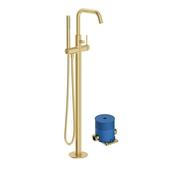 Alita Floor Standing Bath Shower Mixer Tap Brushed Gold image