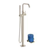 Alita Floor Standing Bath Shower Mixer Tap Brushed Nickel image