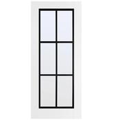 Doras Daiken 6 Lite Clear Glass Black on White Door All Sizes image