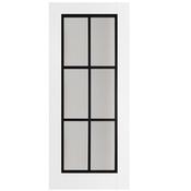 Doras Daiken 6 Lite Opal Laminate Glass Black on White Door All Sizes image
