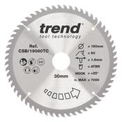 Trend Wood Cordless ATBR Circular Saw Blade 190mm x 30mm x 60T image