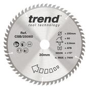 Trend Wood Circular Saw Blade 250mm x 30mm x 60T image