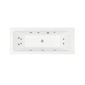Cubo Double Ended 12 White Jet Whirlpool Bath White 1800mm x 800mm