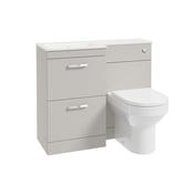 Corta 1000mm LH Combination Two Drawer Unit Morning Mist-Chrome Handles