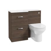 Corta 1000mm LH Combination Two Drawer Unit Sable Ash-Chrome Handles image