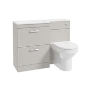 Corta 1100mm LH Combination Two Drawer Unit Morning Mist-Chrome Handles