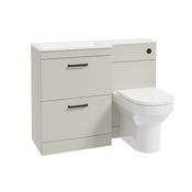 Corta 1100mm LH Combination Two Drawer Unit Whispering Willow-Black Handles