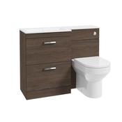 Corta 1100mm LH Combination Two Drawer Unit Sable Ash-Chrome Handles image