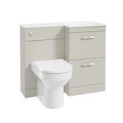 Corta 1000mm RH Combination Two Drawer Unit Whispering Willow-Chrome Handles image