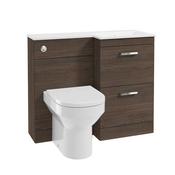 Corta 1000mm RH Combination Two Drawer Unit Sable Ash-Chrome Handles