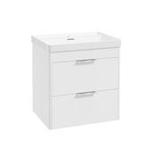 Reed 600mm Wall Hung 2 Drawer Vanity Unit Lakeshore Lily &amp; Basin - Chrome Handles image