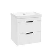 Reed 600mm Wall Hung 2 Drawer Vanity Unit Lakeshore Lily &amp; Basin - Matt Black Handles image