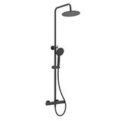 Urban Round Thermostatic Shower Kit Matt Black