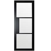 Doras Berkeley 3 Lite Black Door Clear Glass 78"x28" image