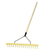Yellow Plastic Hay Rake 16 Teeth with Wooden Handle