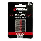 Abracs Impact Screwdriver Bits 25mm TX30 5 Piece image