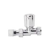 Chrome Straight Radiator 15mm Valves - Pair  image