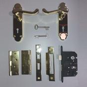 Sonnato Nova  Brass Handle &amp; Lock &amp; 1838Eb Hinges BW600PB image
