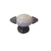 Phoenix T Pewter White Ceramic 55mm Cabinet Handle image