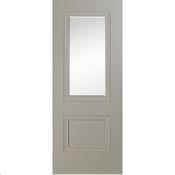Doras Salzburg 2 Panel 1 Lite Silk Grey Clear Bevelled Glass 78"x26" image